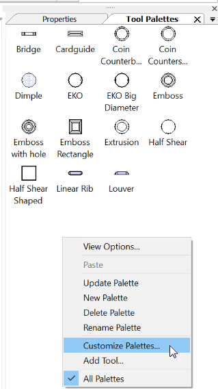 ELI verktøypalett i BricsCAD