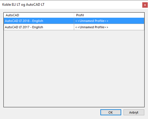 Koble ELI og AutoCAD LT