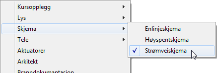 Enlinjeskjema, strømveiskjema, flerlinjeskjema og høyspent enlinje symboler i AutoCAD