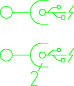 USB kontakter AutoCAD symboler