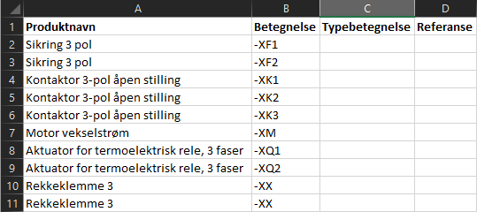 AutoCAD strømveiskjema eksport