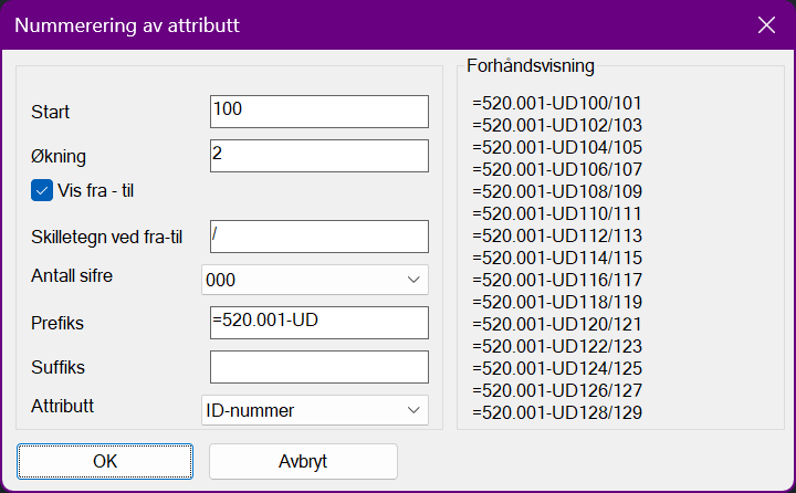 Ny nummerering i ELI LT og BricsCAD Lite