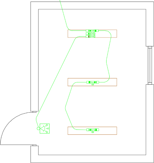 Pluggbare kablingssystemer AutoCAD plantegning