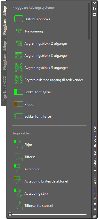 Pluggbare kablingssystemer AutoCAD symboler